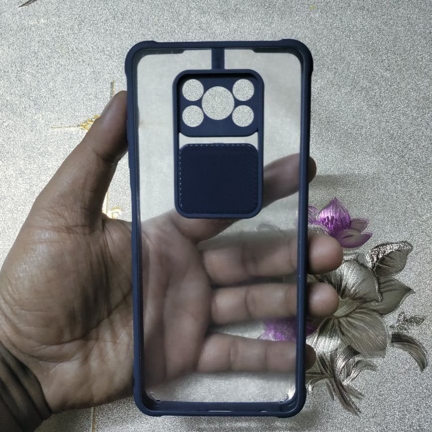 For Xiaomi Poco X3 Pro / Xiaomi Poco X3 NFC / Xiaomi Poco X3 High Quality Shookproof Transparent Back Cover With Slide Camera Protection
