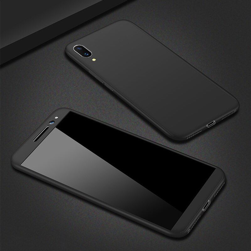 360 Degree Full Hard PC Cover + Tempered Glass Phone Cases for OPPO A73 A77 A79 A7X F5 F9 A3 A5 A7 A9 OPPO R11 R11s Plus R15 R17