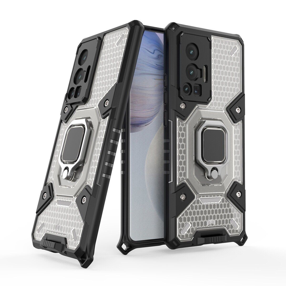 Case for Vivo X70 Pro Latest Type Honeycomb Space Capsule Double Layer Material Protective Cover Compatible with Magnetic Car