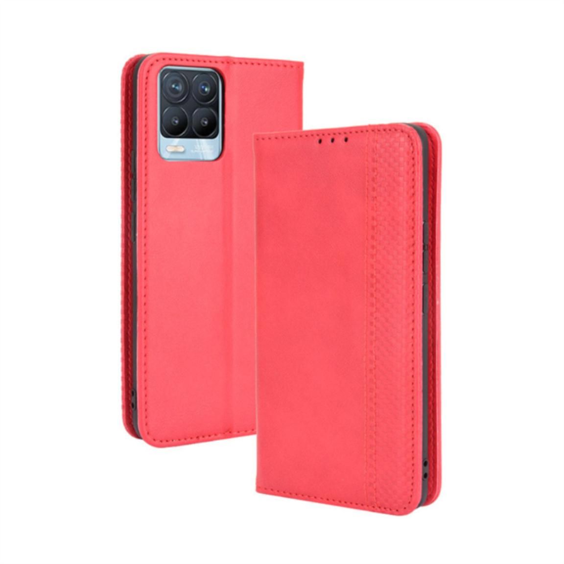 Case For Realme 8 Pro 4G Casing Retro Leather Case Card Wallet Tpu Back Cover Protective Case Magnetic Suction Cover Stand Phone Case