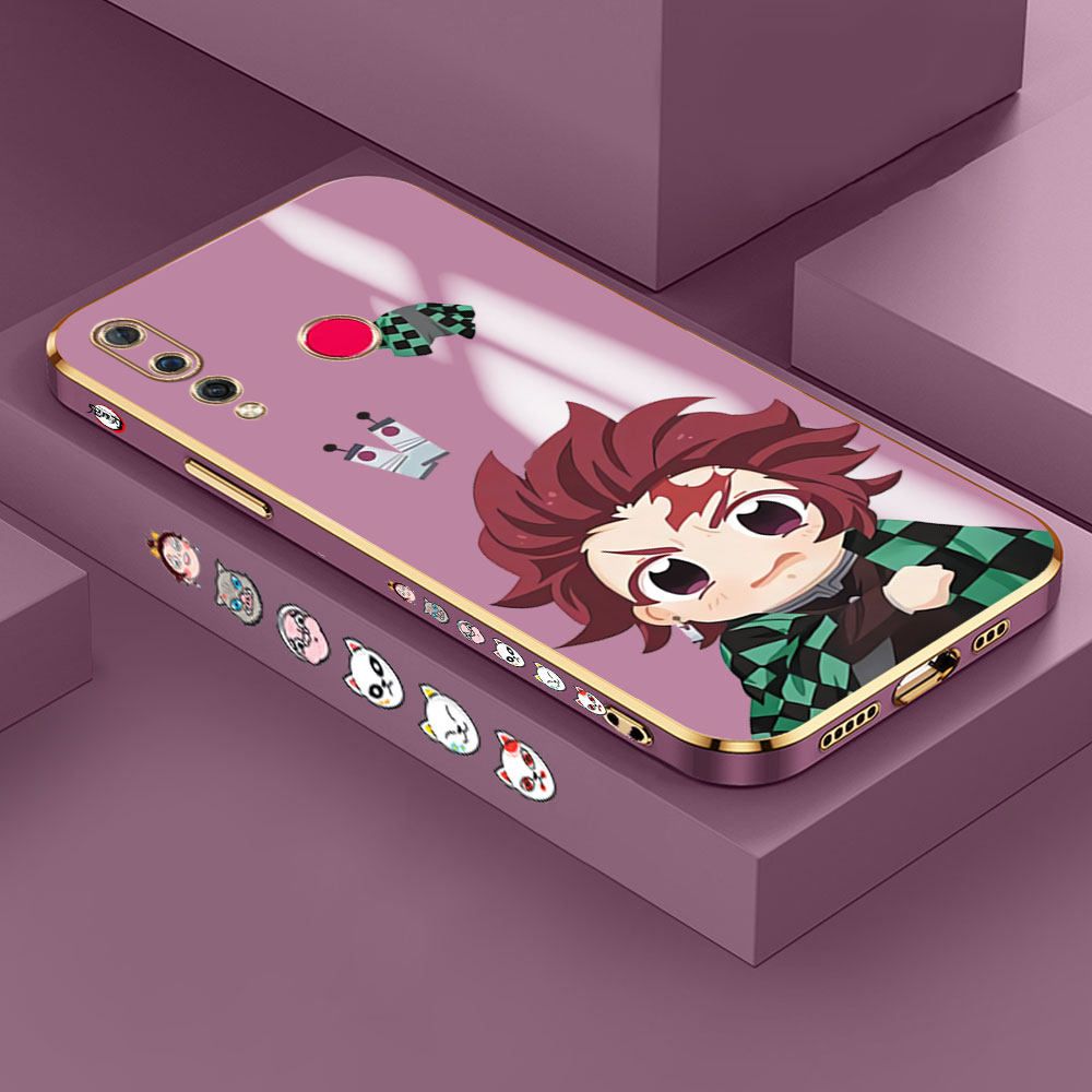 Jizetin (Free Lanyard) Huawei Nova 4 Case Lovely Tanjiro Luxury 6D Plating Soft Casing Silicone Ultra Thin Phone Cover