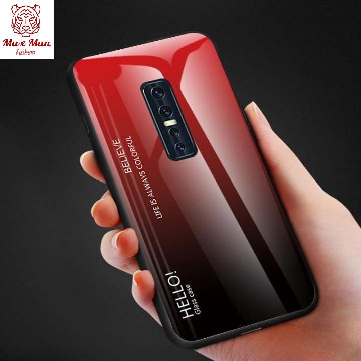 Vivo V17 Pro - { DESIGNED IN HONG KONG } 100% Premium Quality Tempered Glass + TPU Glass Case Backcover Scratchproof Protective Phone Case