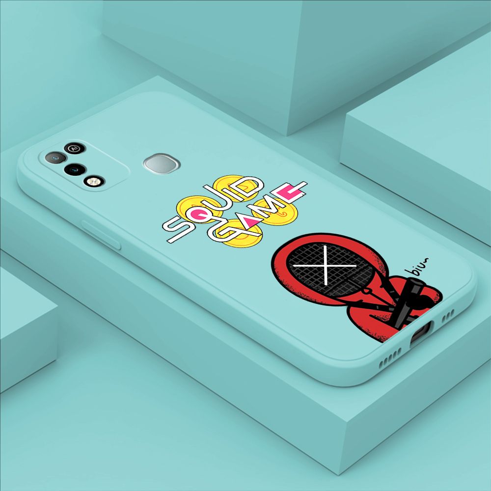 ZeroQiQi for Infinix Hot 10 Play Case Fashion Cartoon Electric Baton Judge Role Phone CoverSquare Liquid Silicone Trend Phone Case