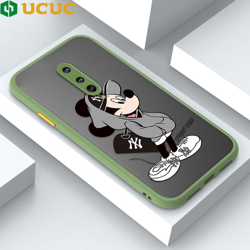 UCUC for OnePlus 8 Back Cover Handsome Mouse Frosted Transparent Hard Phone Case Thin Shockproof Full Cover Camera Protect Case