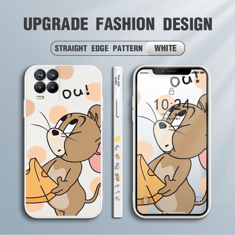 FHKL for Realme 8 / 8 Pro Back Cover Jerry Side design Soft Case Multicolor Liquid Silicone Phone Cases