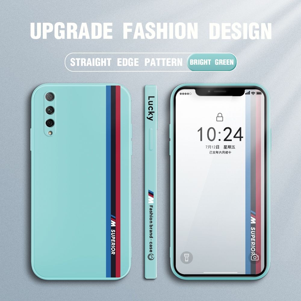 Jizetin for Huawei Y9S / Honor 9X Pro Back Cover Simple Graffiti Track Side Design Liquid Silicone Phone Case Soft Full Camera Protect Phone Cases