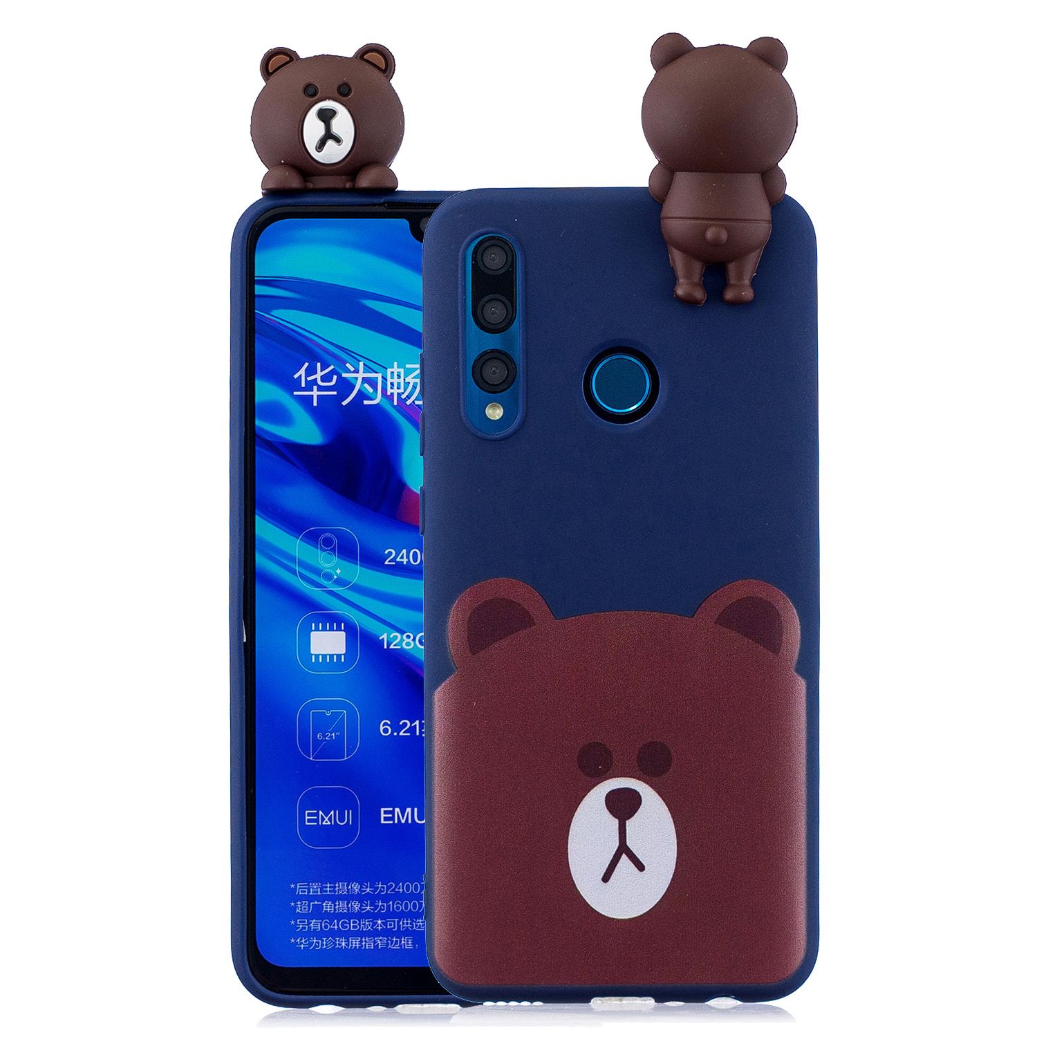 Yfashion For HUAWEI P30 lite 3D Cute Coloured Painted l PU Anti-scratch Non-slip Protective Cover Back Case
