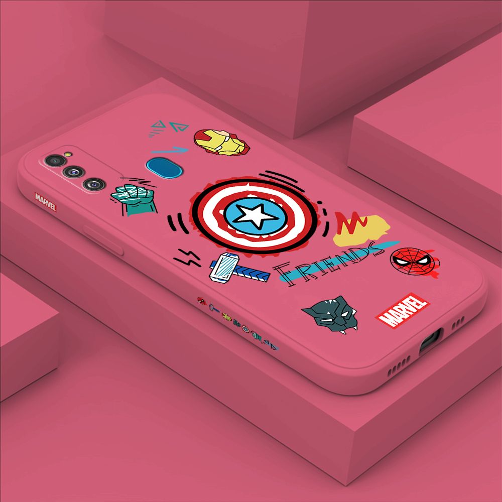 ZeroQiQi for Samsung M21 Case Cartoon Anime Icon Phone Cover Soft Full Lens Protection Casing Ultra Thin Soft Liquid Silicone Phone Cases