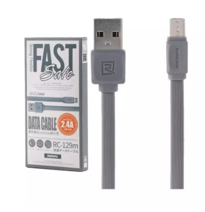 Remax RC-129m Micro USB Fast Charging Cable (Type-B)-Grey