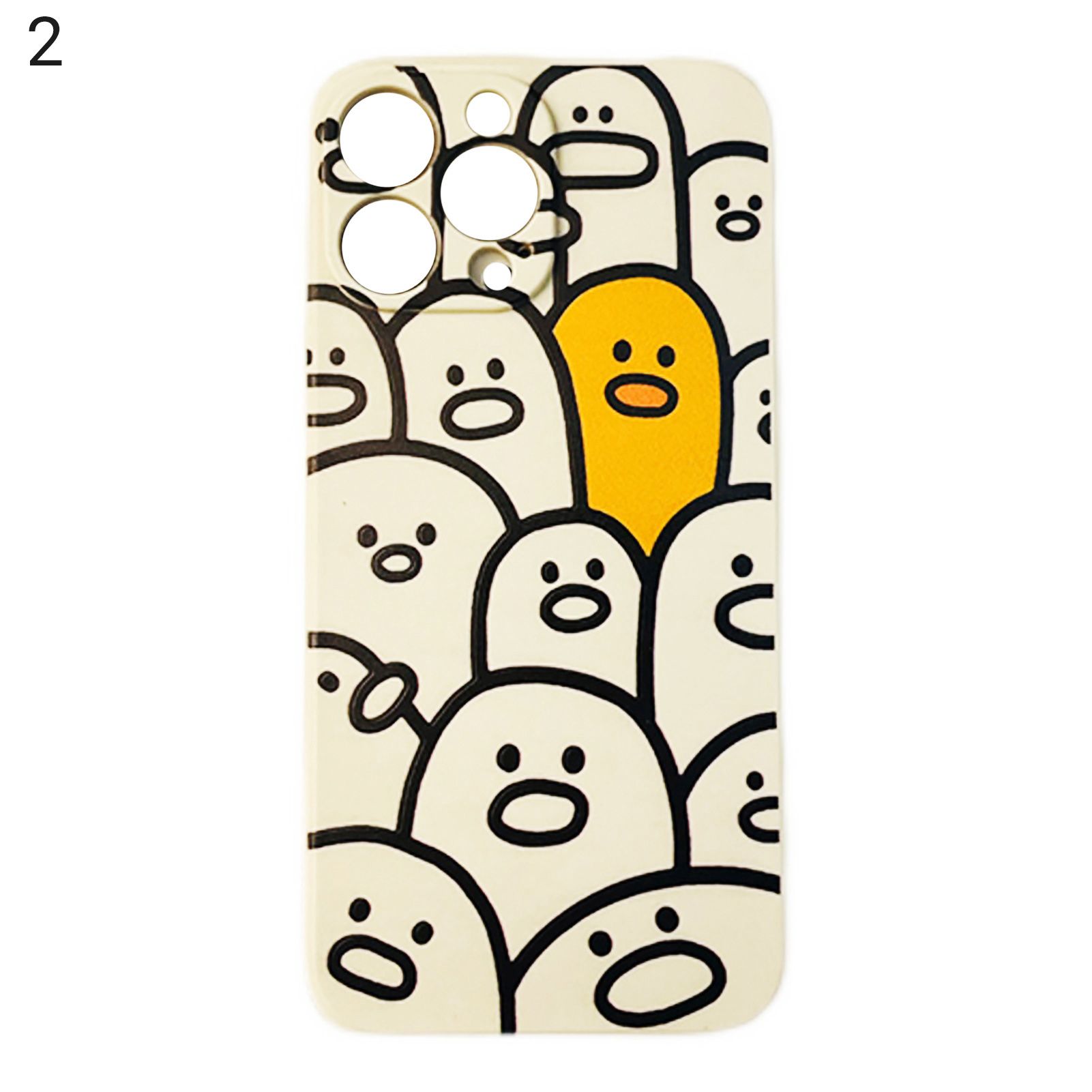 Phone Protective Anti-impt Cute Line Bear Duck Side Pattern Phone Protective Cover