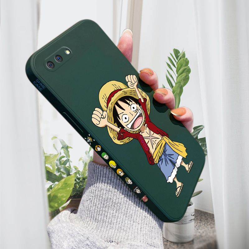 AMORVOR for OPPO A3S A12E Realme C1 Back Cover Anime One-Piece Luffy Side design Soft Case Liquid Silicone Phone Cases
