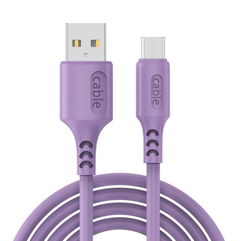 Liquid Silicone Cable Micro USB Fast Charging charger For Samsung J8 Plus A10 Sonny Huawei LG Android 1.2M 1.8M Data Cord Wire