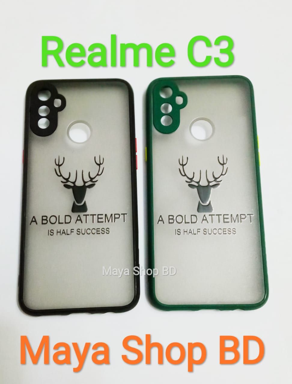 Deer Matte Back Cover For Realme C3 - মোবাইল ফোন - Phone