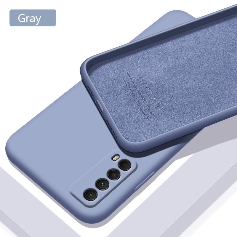 Biruiqu For Huawei Y7A Case Liquid Silicone Soft Rubber Shockproof Cover