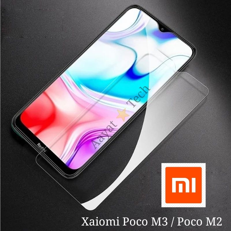For POCO M3 / Poco M2 Screen Protector 3D Tempered Glass Protector Clear Screen Premium Product Gorilla Glass Transparent Clear Ultra Thin - Durable & Scratch Resistant - Easy-Install Frame