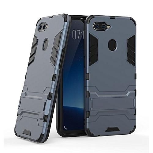 Armor Cover For OPPO F7 | Hybrid Soft TPU + Premium Rugged Rubberized Hard PC Armor Case Shockproof Bumper Stand Holder Cover Shell - Phone