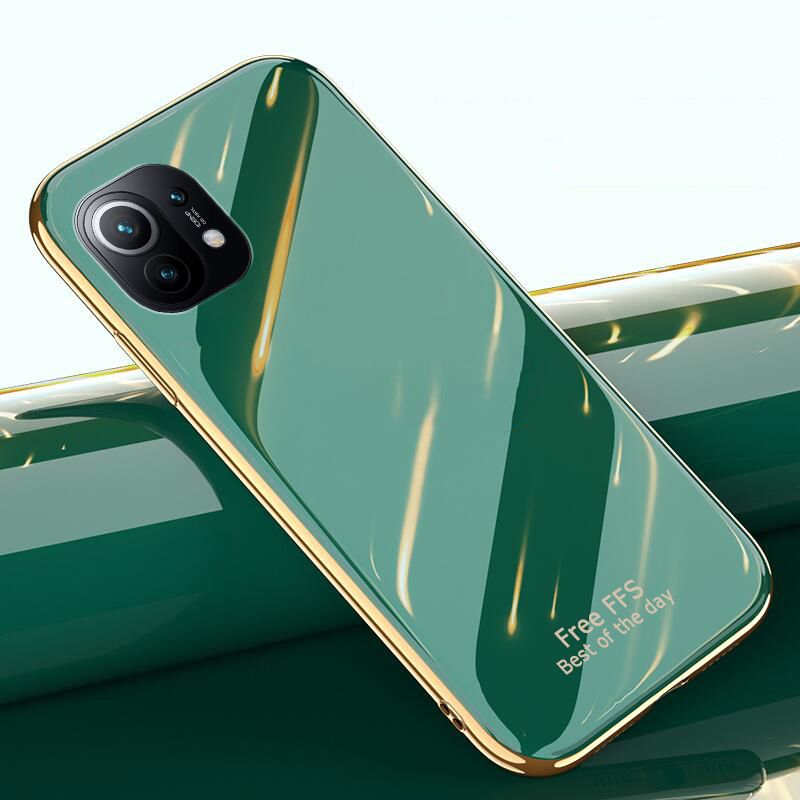 For Xiaomi 11 Case Silicone Soft Back Covers Electroplated Avocado Green Glitter Full Protector For s Xiaomi 11 Back Cover