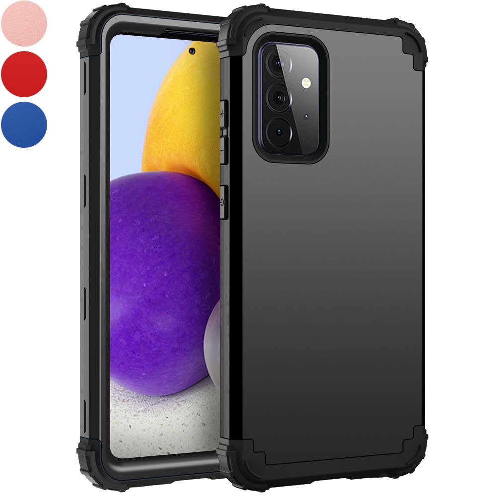 Three Layer Heavy Duty Hybrid Sturdy Armor High Impact Hard Plastic Silicone Rubber Shockproof Protective Cover Case for Samsung A72 5G 4G/A52 5G 4G/A71 5G/A51 5G/A21/A11/A20s/A10s/A10e/A20 A30 A50