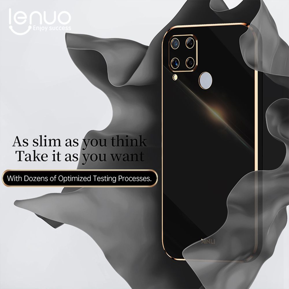 Lenuo Luxury 6D Plating Soft Casing Silicone Square Frame Phone Case For Infinix Hot 10S / Hot 10S NFC / Hot 10T Phone Case Shiny Bling Back Cover Coque