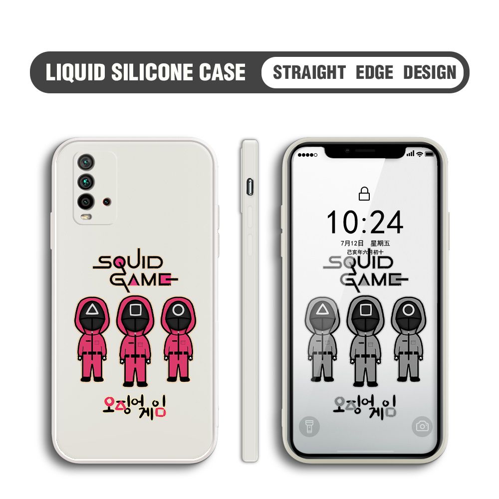 UCUC for Xiaomi Redmi 9T Case Trend Cartoon Korean Squid Phone Cover Liquid Silicone Case Phone Protective Case