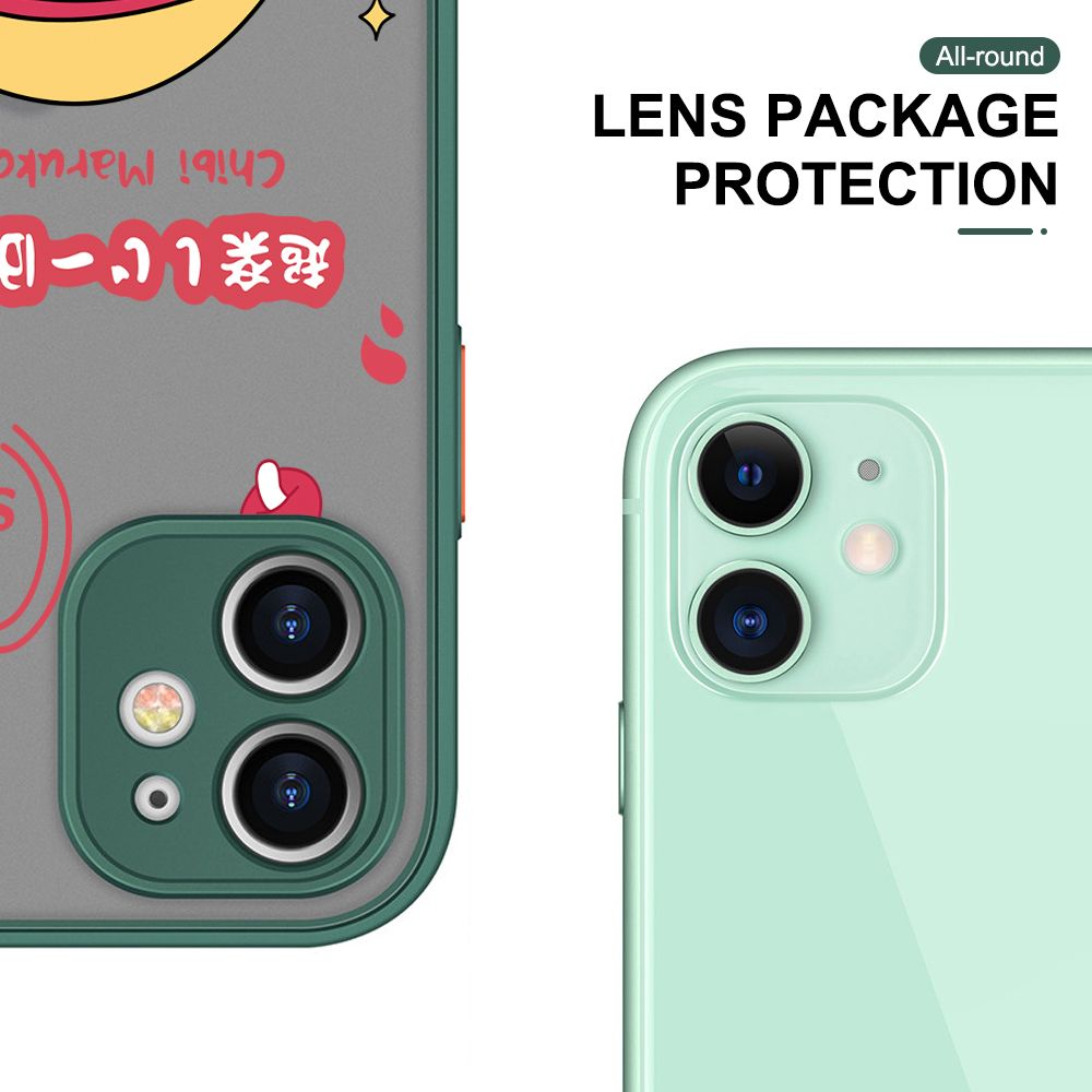 ZeroQiQi for Huawei Nova 7 Case Chibi Maruko Side Printing Cover Frosted Ultra Thin Protective Anti Fall Phone Case