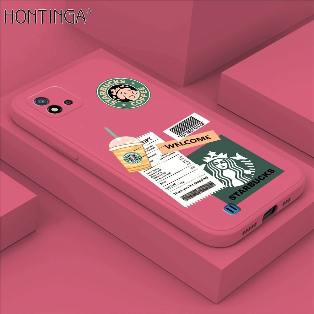 Hontinga for Realme C20 C20A C11 2021 Case Cartoon Popularity Phone Case Soft Square Edge Silicone Cases Full Lens Cover Shockproof Protection Cover