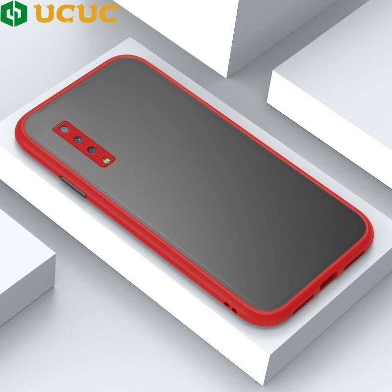 UCUC for Samsung Galaxy A7 2018 A750 Back Cover Colour Frosted Transparent Hard Phone Case Thin Shockproof Full Cover Camera Protect Case