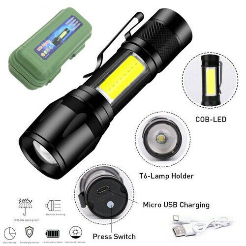 Rechargeable usb Mini Hot Clip System Flash Light-Zoomabale