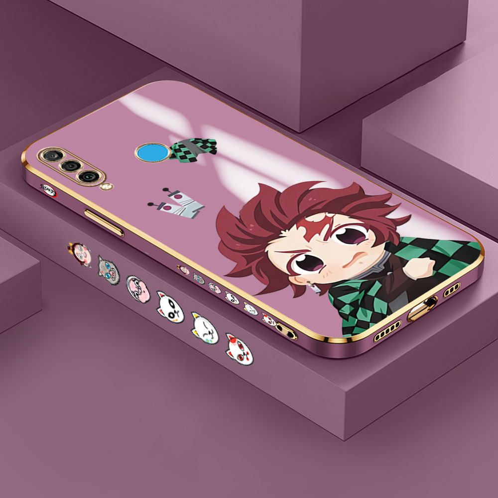 Jizetin (Free Lanyard) Huawei P30 Lite / Nova 4E Case Lovely Tanjiro Luxury 6D Plating Soft Casing Silicone Ultra Thin Phone Cover