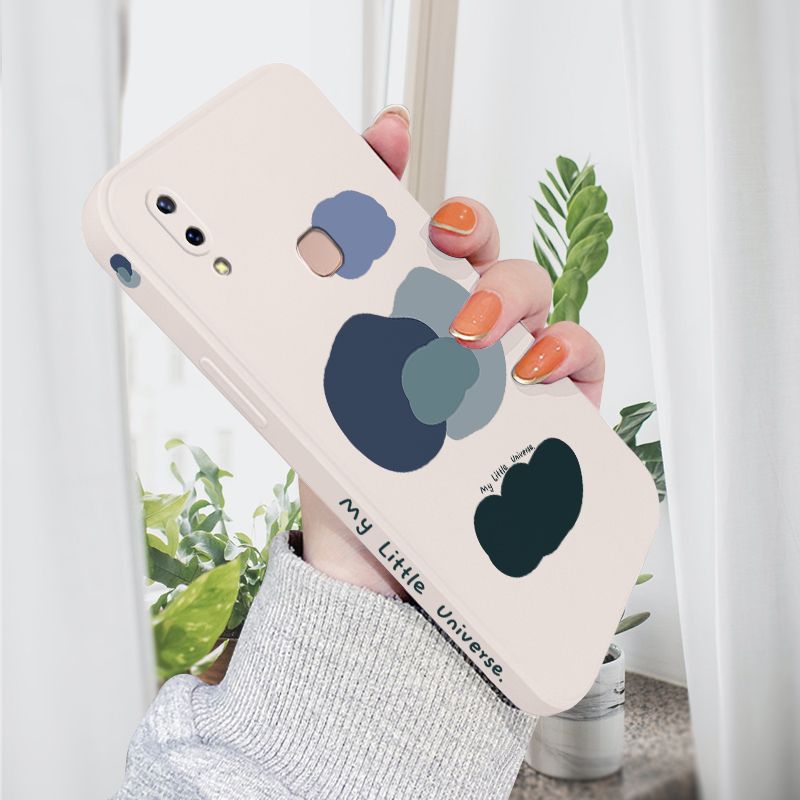 AMORVOR for Vivo V9 Back Cover Color Mixture Clouds Side design Soft Case Liquid Silicone Phone Cases