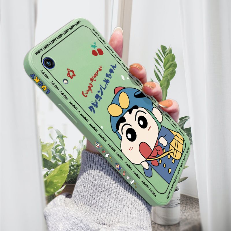 AMORVOR for Huawei Y6 Pro 2019 Back Cover Cartoon Shin-chan Action Kamen Side design Soft Case Liquid Silicone Phone Cases