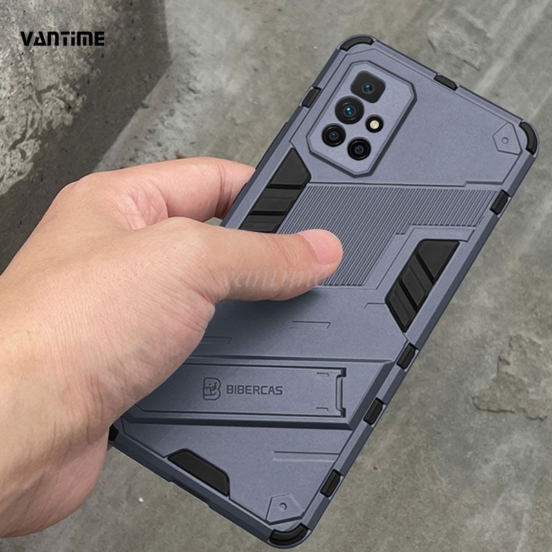 Vantime for Xiaomi Redmi 10 / Redmi 10 Prime Case Kickstand Ultra Thin Shockproof Matte Back Cover