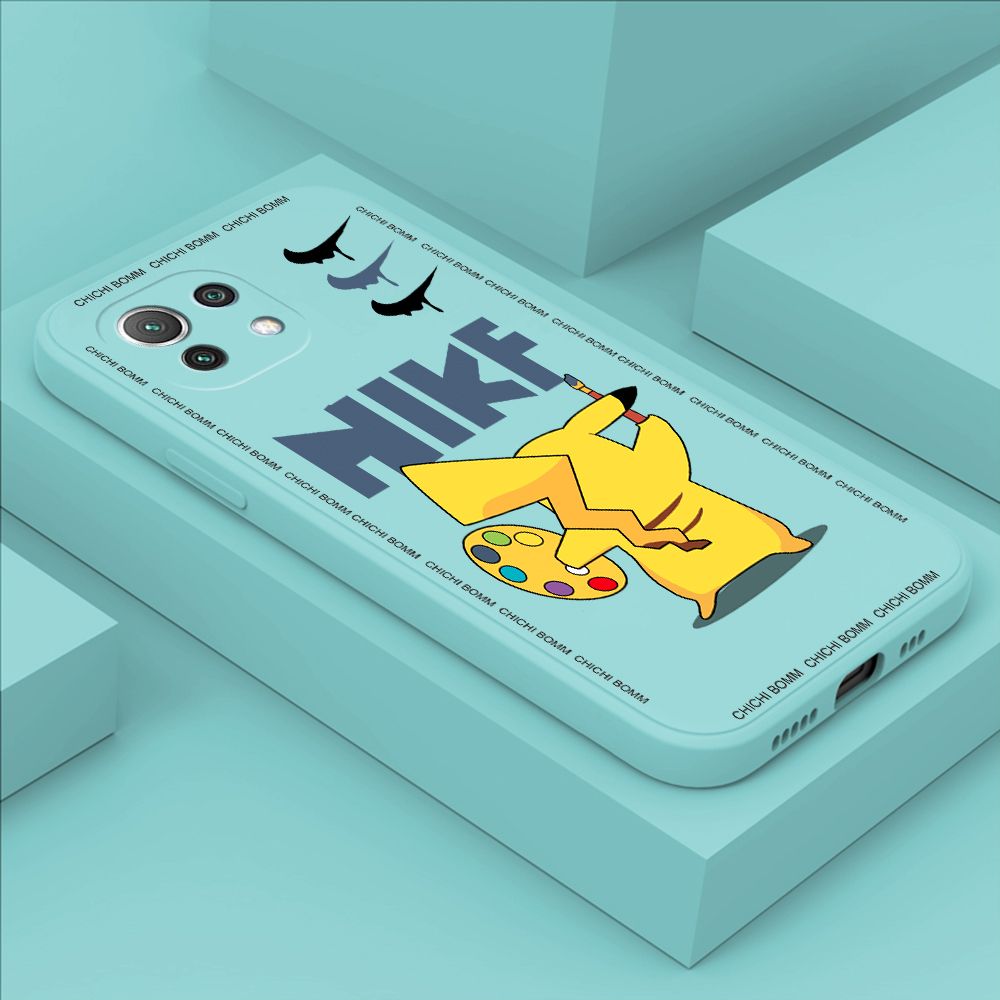 Hontinga for Xiaomi Mi 11 Lite 5G Case Fashion Cartoon Animals Phone Case Phone Case Soft Square Edge Silicone Cases Full Lens Cover Shockproof Protection Cover