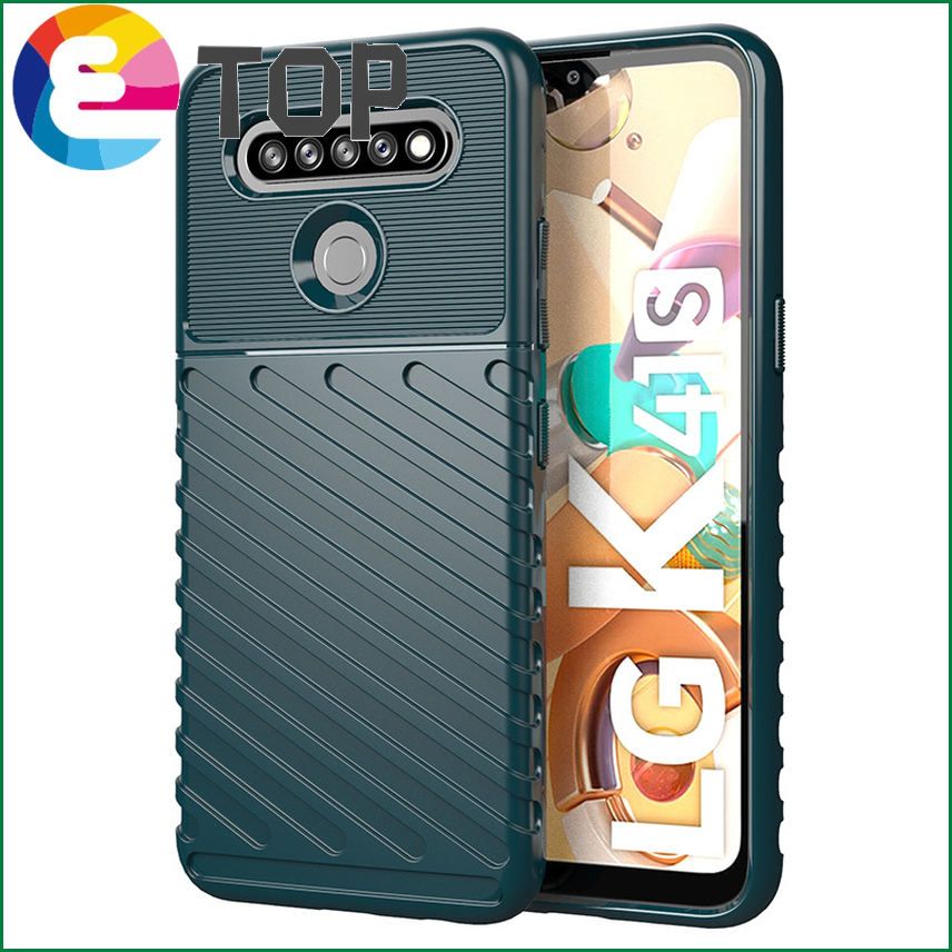 【ETOP】Rugged Fiber Shield Cover For LG K41S Case Anti-knock Full Cover Back Case For LG K41S K51S K61 Q51 Q92 Case For LG K41S K41 S