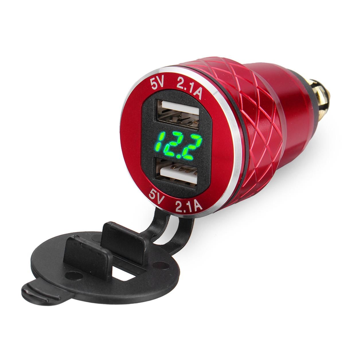 Helpful 2 USB Charger DIN Lighter Socket For BMW Triumph Hella Motorcycle Red
