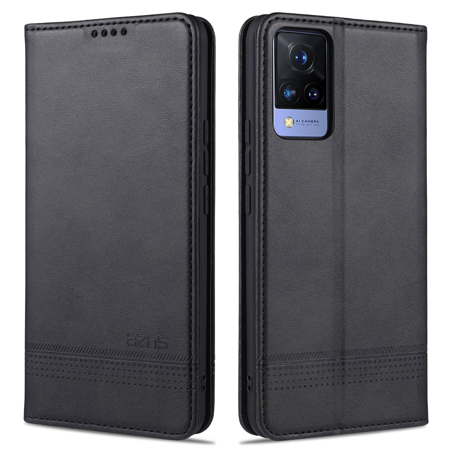 Leather Case for Vivo S9 Vintage Flip Wallet Card Slots Magnetic Closure TPU Inner Stand Cover
