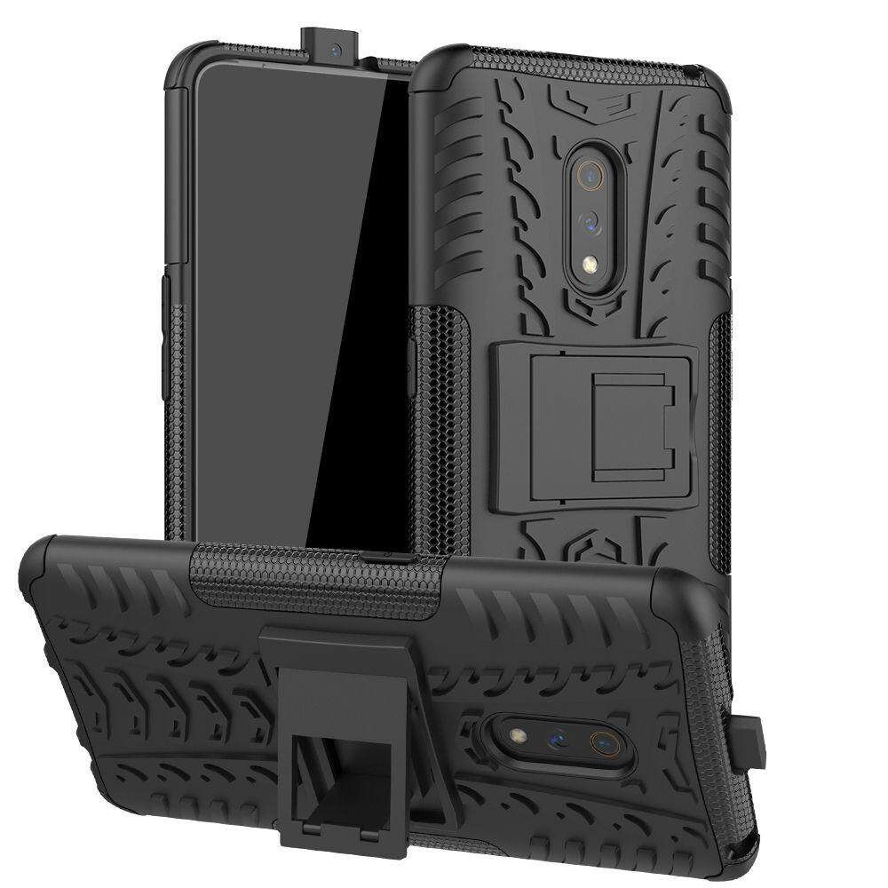 For OPPO Realme X Dual Layer Heavy Duty Armor Tough Hybrid Shockproof Stand Protective Case Cover