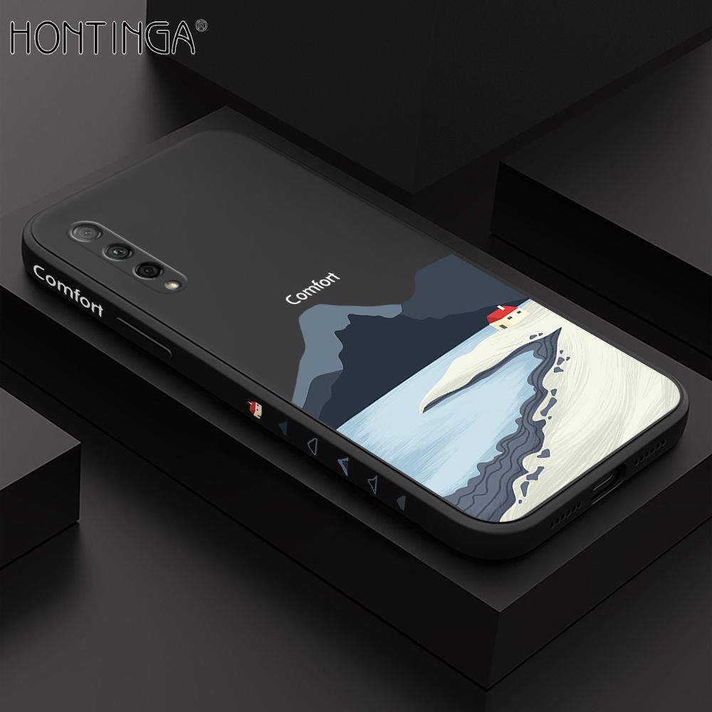 Hontinga for Huawei Y9S / Honor 9X Pro Case Side Design New Mount Back Cover Soft Square Edge Pattern Liquid Silicone Trend Phone Cases