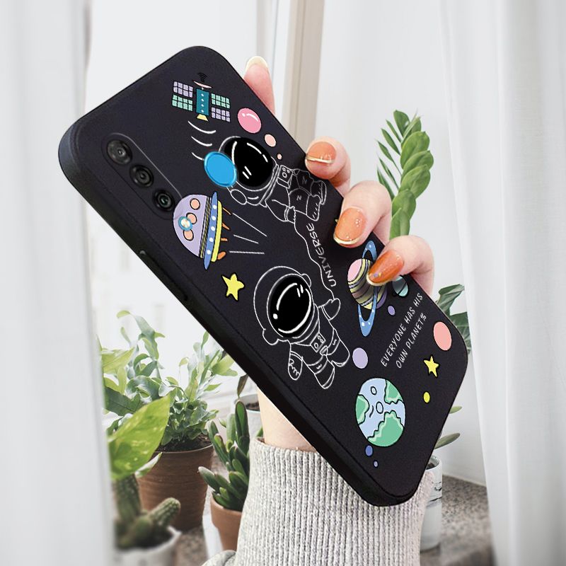 AMORVOR for Huawei P30 Lite/Nova 4E Back Cover Cartoon Cute Astronaut Side design Soft Case Liquid Silicone Phone Cases