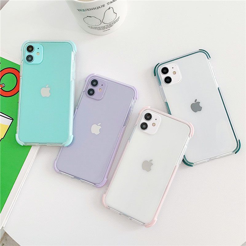 CrashStar Shockproof Bumper Clear Transparent Soft Silicone Phone Case For iPhone 12 11 Pro Max Mini XS XR X 8 7 Plus + SE 2020 Anti-Fall Back Cover  & Fast Delivery