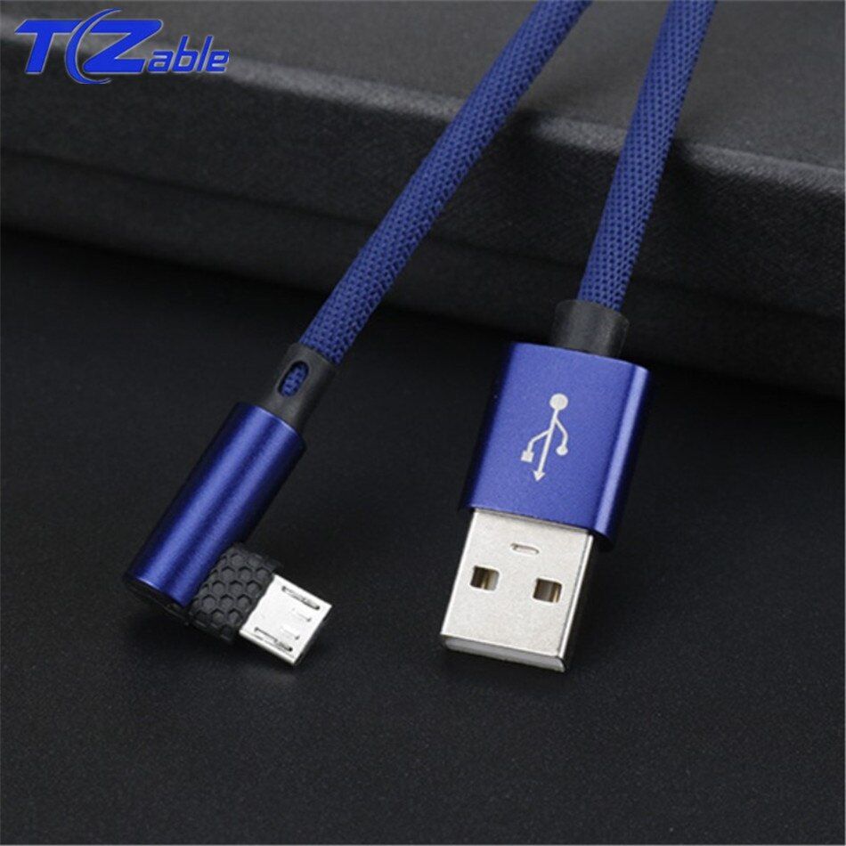 2A Micro USB Cable 90 Degree Fast Charging Micro Data USB Cable For Samsung Android Mobile Phone Charger Cable Cord 1M 1.5M 2M