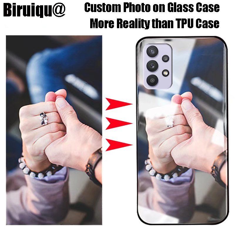 Biruiqu DIY Custom Phone Case For iPhone 13 12 11 Pro Max XS Max X 6 6S 7 8 Plus SE 2020 Soft TPU Edge Back Glass Cover Pouch