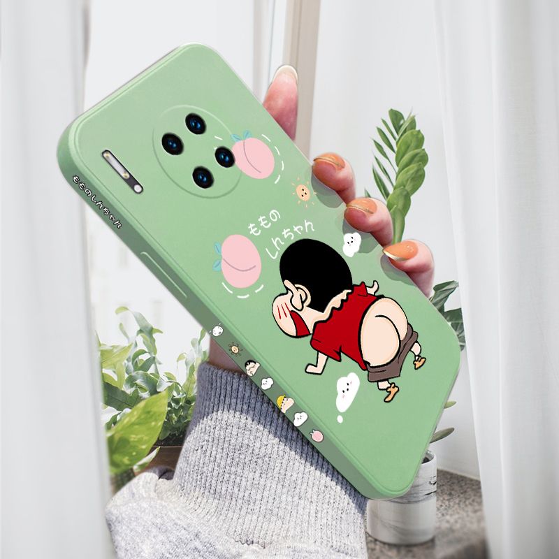 AMORVOR for Huawei Mate30 Pro Back Cover Cute Cartoon Crayon Shin-Chan Side design Soft Case Liquid Silicone Phone Cases