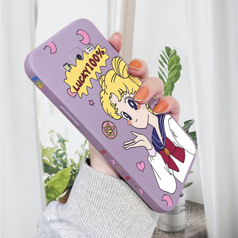 AMORVOR for Samsung Galaxy J7 2015 Back Cover Anime Super Sailor Moon Side design Soft Case Liquid Silicone Phone Cases