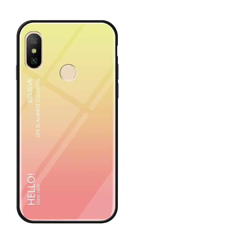 Gradient Color Tempered Glass Casing Protective Case Back Cover Soft TPU Bumper Case For Xiaomi MI MAX 3 Case