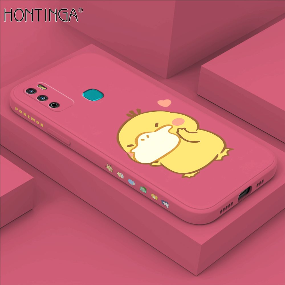 Hontinga for Infinix Hot 9 Play Case Side Design Trendy Cartoon Sign Back Cover Soft Square Edge Pattern Liquid Silicone Phone Cases