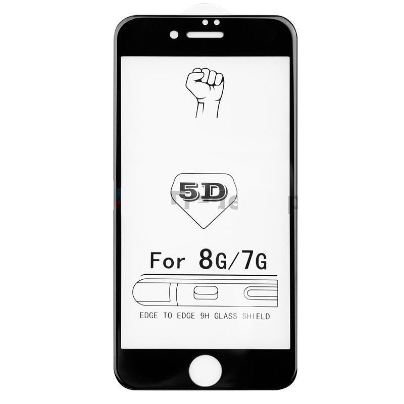 iPhone 7 5D Tempered Glass Screen Protector - Black 