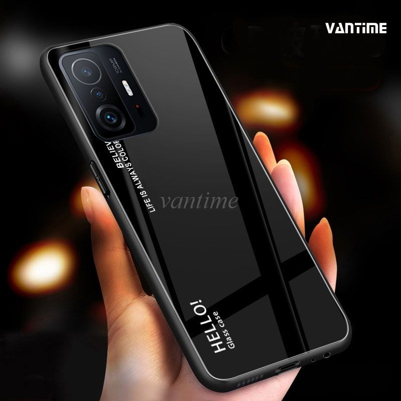Vantime for Xiaomi 11T Pro / Xiaomi 11T Case Gradient Phone Back Hard Glass Cover