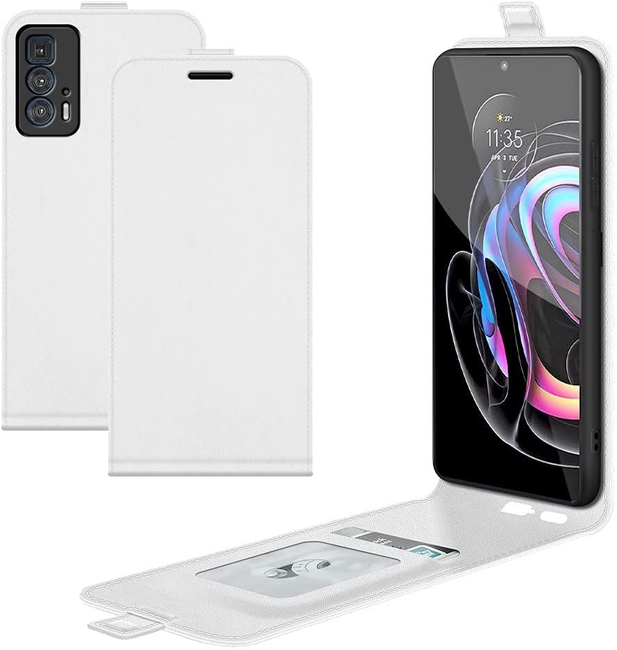 for Motorola Moto Edge 20 Pro 5G Case, Vertical Flip Folio Phone Case PU Leather Protective Cover Magnetic Closure Shell with Card Slot for Motorola Moto Edge 20 Pro 5G