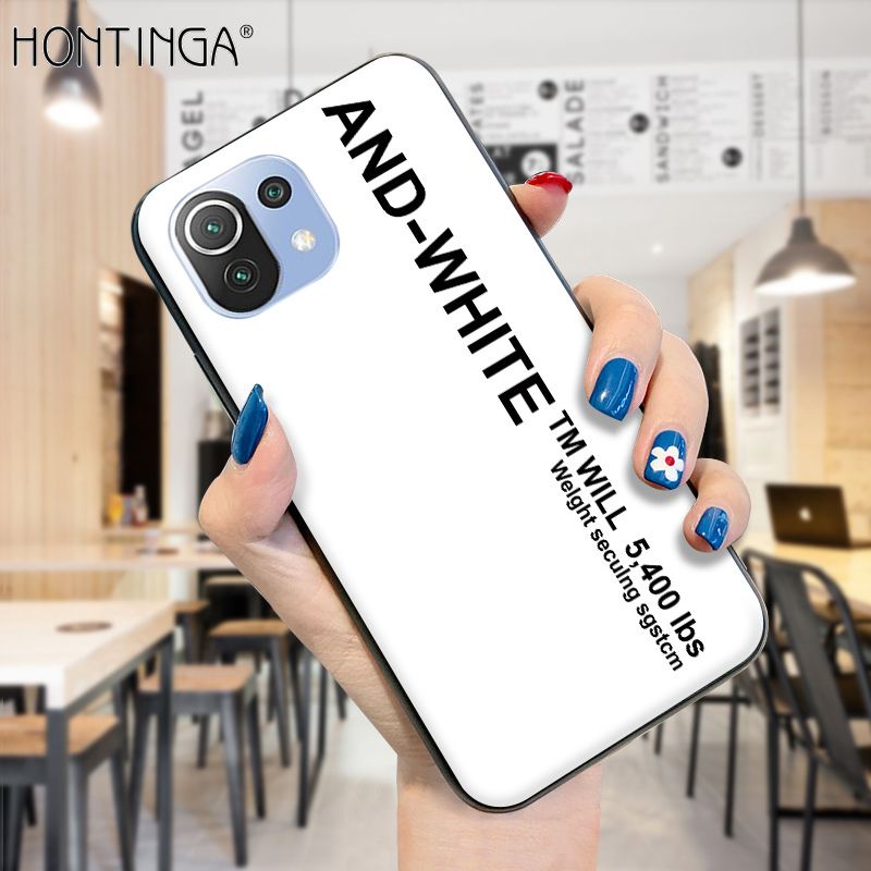 Hontinga for Xiaomi Mi 11 Lite 5G Case Simple Generous Clean Color Girls Boys Cases Shockproof Soft Silicone TPU Phone Cover